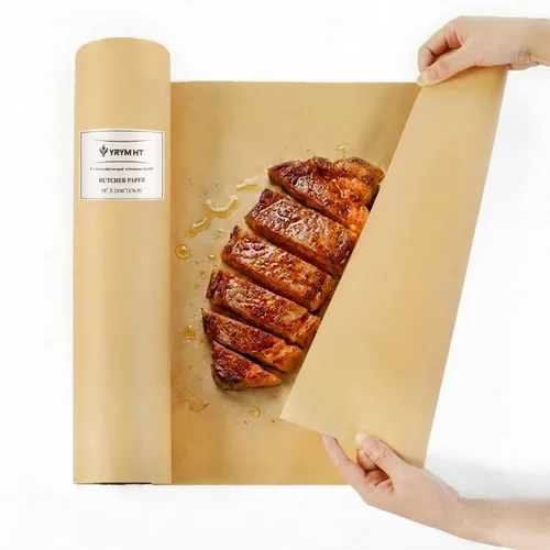 Miniatura 10 de YRYM HT Rollo de papel de carnicero marrón para ahumador, papel de regalo marrón natural de grado alimenticio para pechugas de barbacoa, ahumar