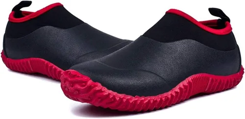 Miniatura 21 de SYLPHID Zapatos de jardín para hombre, zapatos de lluvia impermeables de neopreno para campamento, cuidado del césped, jardinería y trabajo