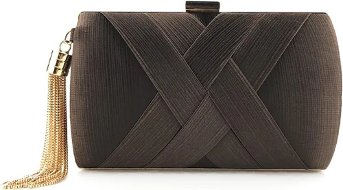 Miniatura 15 de Elegante bolso de mano de seda con colgante de borla para mujer, para novia, boda, graduación, fiesta de noche