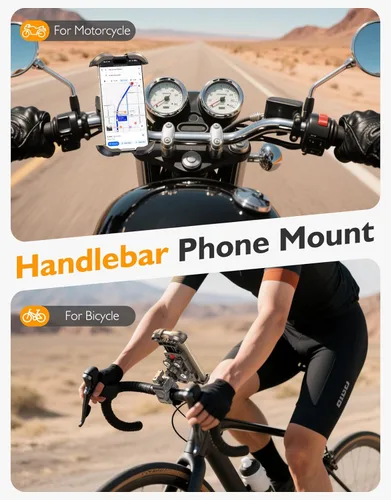 Miniatura 8 de Soporte para teléfono de bicicleta, amortiguador de vibración, sin herramientas, soporte de teléfono para motocicleta, [cojín de silicona] Soporte