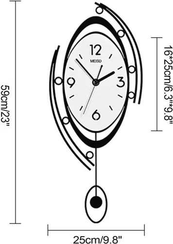 Miniatura 7 de Reloj de pared de péndulo moderno, con forma de ojo 3D, reloj de pared de péndulo moderno con forma de ojo en 3D, decoración artística (ojo 3D)