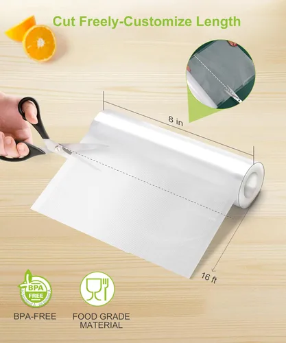 Miniatura 2 de Bonsenkitchen [2025 Actualizado] 6 Rollos 20,32 cm x 4,88 m de Bolsas Selladoras al Vacío para Alimentos con Caja de Color, Fáciles de Almacenar