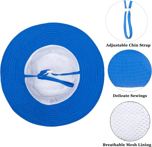 Miniatura 3 de Sombrero de sol para bebé de verano UPF 50+, sombrero de pescador de ala ancha, sombreros de playa para bebés niños y niñas de 0 a 6 años