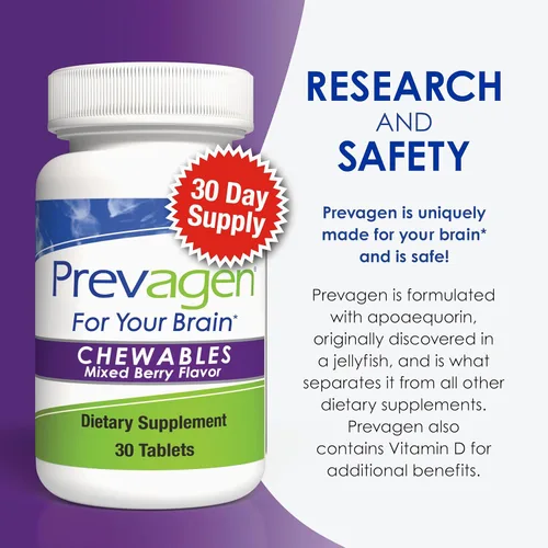 Miniatura 9 de Prevagen Regular Strength Mezcla de Bayas Tabletas Masticativas - 30 Tabletas (Suministro para 1 Mes) Formulado para Tu Cerebro 10 mg