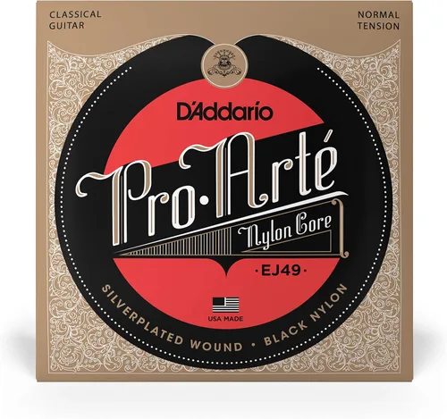 Miniatura 2 de D'Addario Cuerdas de guitarra Pro-Arte Classical Guitar Strings - EJ50 - Cuerdas de guitarra de nailon - Herida plateada - Núcleo de nailon negro