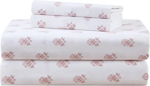 Miniatura 25 de Comfort Spaces Sábanas 100% algodón tamaño individual, transpirables, naturalmente frescas, sábanas de algodón suave con bolsillo elástico de 14