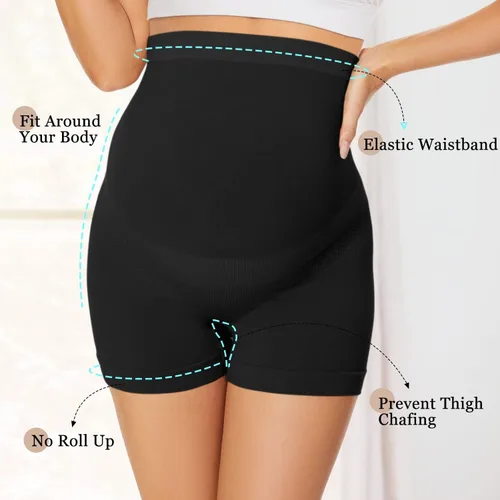 Miniatura 3 de Ropa interior de maternidad sin costuras para mujer, con cintura alta, para apoyo al vientre