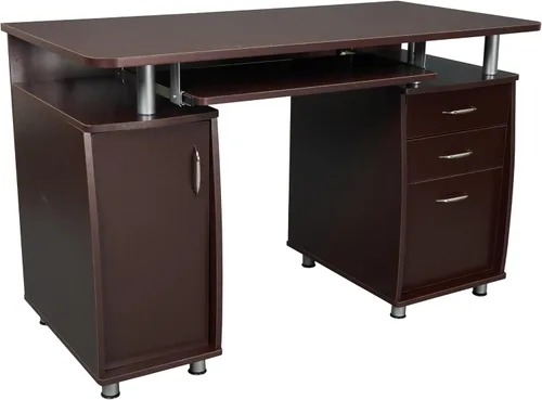 Miniatura 5 de Techni Mobili Escritorio para computadora de 48 pulgadas de ancho con archivador y cajones, armario de almacenamiento con estante extraíble