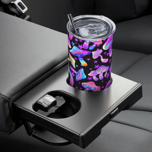 Miniatura 5 de Siiuuol Taza Mágica de Setas Arcoíris con Tapa y Popote - Regalos Para Mujeres y Hombres, 20 Oz, Taza de Café Aislada de Acero Inoxidable