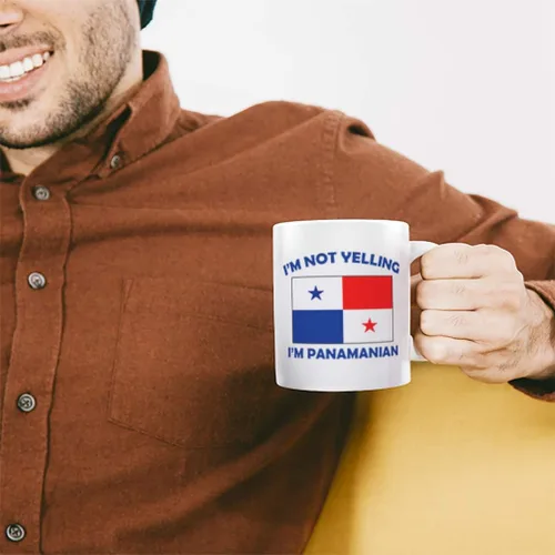 Miniatura 4 de Taza de té y café de cerámica con texto en inglés "I'M Not Yelling I Am Panamanian Panamanians Panameños", regalo para hombres y mujeres Solo diseño
