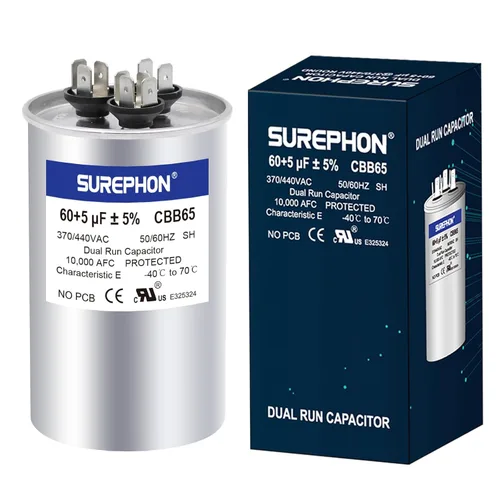Miniatura 18 de Condensador de 5 Mfd 370V/440V Condensador de Funcionamiento y Arranque Ovalado para Motor de CA o Arranque de Ventilador y Bomba de Calor Fría