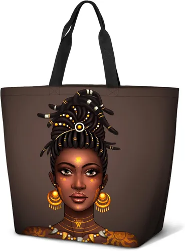 IAGM Bolsos de mano para mujer, bolso de hombro para mujer afroamericana, bolso mágico para compras, trabajo, comestibles, gimnasio
