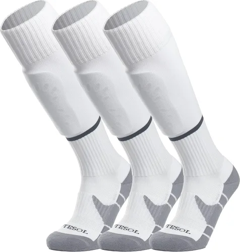 Miniatura 18 de APTESOL - Calcetas de fútbol hasta la rodilla (paquetes de 1/3/5) Calcetas acojinadas para niños, jóvenes, adultos, para equipos deportivos OTC