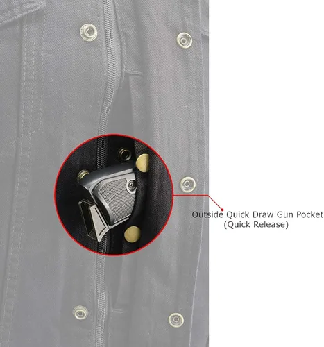 Miniatura 6 de Milwaukee Leather MDM3020 Chaleco de mezclilla negro 5 en 1 estilo club con capucha extraíble