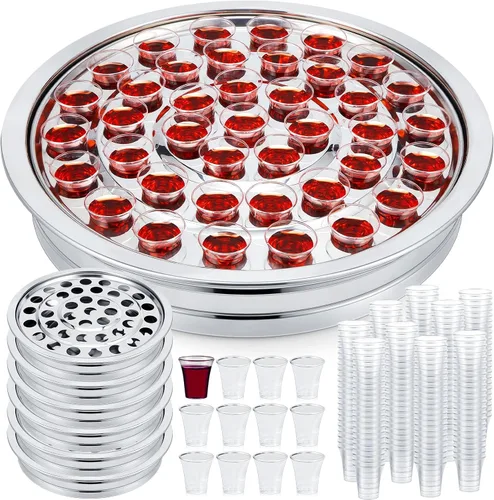 Miniatura 13 de Zhehao - 1 bandeja de comunión con cáliz desechables para suministros de iglesia, cada juego de suministros de comunión de 40 agujeros, bandejas