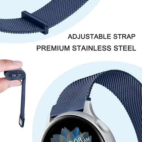 Miniatura 5 de Wanme Bandas de metal para Samsung Galaxy Watch Active 2, 1.73", 1.58", Active 1.58", Watch 3 1.61" y Galaxy Watch 1.65", 0.79", correa de repuesto