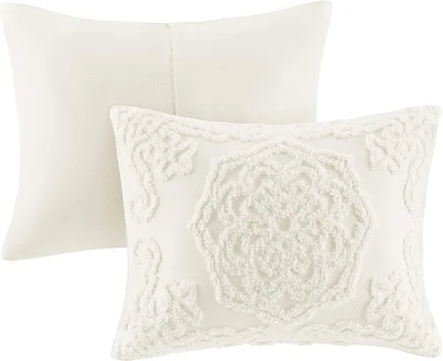 Miniatura 7 de Madison Park Laetitia - Juego de colcha ligera 100% algodón, chenilla mullida transpirable, diseño bohemio shabby chic con medallón, funda