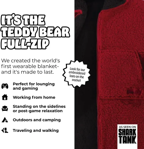 Miniatura 2 de THE COMFY Teddy Bear From Shark Tank Patented Zipper Oversized Sherpa Wearable Blanket Hoodie Gift for Women & Men