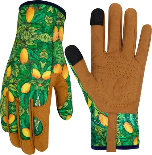 Miniatura 18 de Guantes de Jardinería de Cuero MERTURN para Mujeres, Guantes de Jardín a Prueba de Espinas, Guantes de Trabajo Compatibles con Pantalla Táctil, Azul