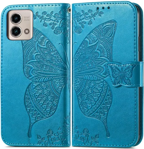 Miniatura 2 de Funda tipo cartera para Motorola Moto G Stylus 5G 2023, funda con tapa para mujer con estampado de mariposa en relieve de piel sintética, ranuras