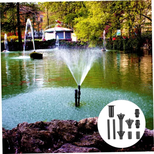 Miniatura 2 de MERRYHAPY Kit de cabezal rociador de fuente de 9 piezas, juego de boquillas de fuente de agua para jardín y piscina, compatible con bombas