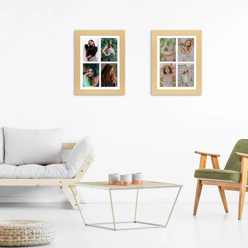 Miniatura 559 de Marcos de Fotos Collage de 13.5X15.5 con 7 Aberturas para Fotos de 4X6, Marco de Fotos Múltiples con Paspartú para Decoración de Pared, Grano