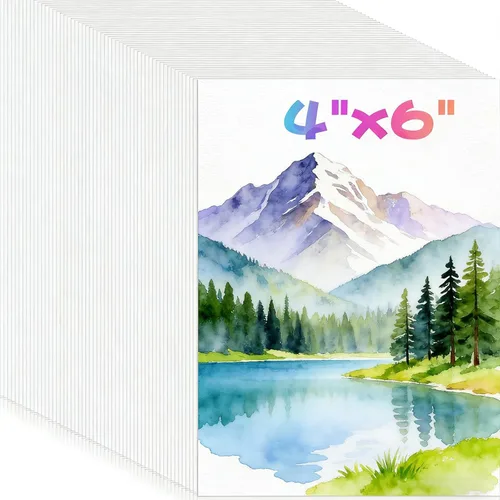 100 hojas de papel de acuarela, papel de color agua blanca de 4 x 6 pulgadas, 140 libras/10.58 oz/m², papel de color agua de prensa en frío para
