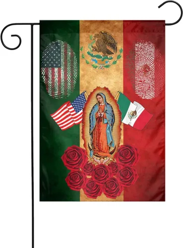 Miniatura 13 de Bandera de la amistad de Estados Unidos y México de 3 x 5 pies, pancarta de jardín para interiores y exteriores, decoración perfecta México Amistad