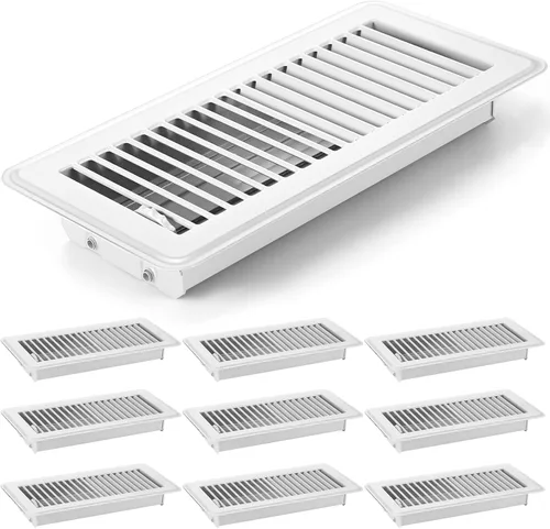 Miniatura 13 de 4 cubiertas de ventilación de piso de 10'', rejillas de piso de servicio pesado, cubiertas de ventilación de calor de metal con acabado a prueba