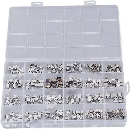 Miniatura 8 de 240pcs Micro USB Conector Set Sola Fila USB Puerto Hembra Socket Conectores