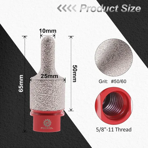 Miniatura 2 de FOCSTOL Brocas de diamante para fresar dedos, broca de núcleo de 3/8 a 1 pulgada (0.394-0.984 in) para agrandar y dar forma a los agujeros