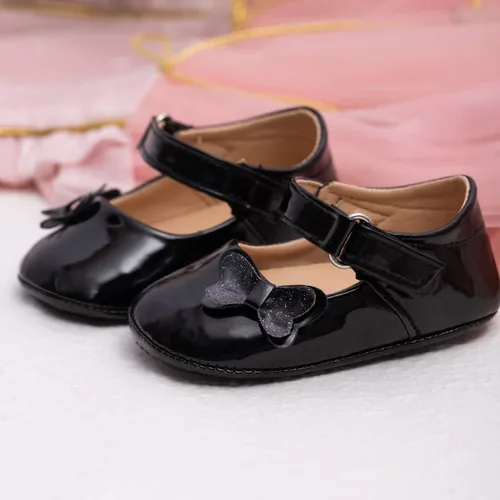 Miniatura 3 de Babelvit Zapatos planos Mary Jane de primera calidad con lazo para bebé, vestido de princesa para boda, zapatos de bautismo, suela de goma, piel