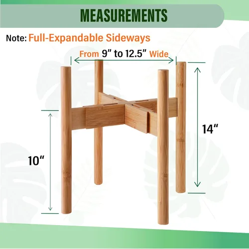 Miniatura 3 de ZPirates Soporte para Plantas de Interior - Ajustable Lateralmente para Adaptarse a Macetas de 8, 10 o 12 Pulgadas de Ancho para Plantas