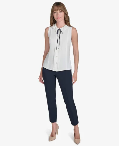 Miniatura 2 de Tommy Hilfiger Blusa sin mangas con volantes para mujer
