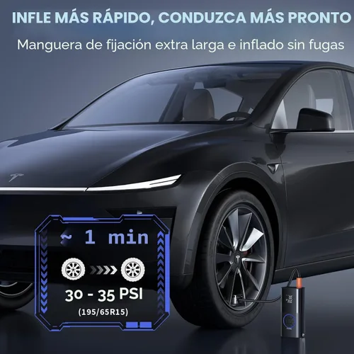 Miniatura 3 de OlarHike Tire Inflator Portable Air Compressor, USB-A & Power Bank,Smart Dual Hose System, Auto Air Comprassor for Car Tires, Balls,Bike, Azul