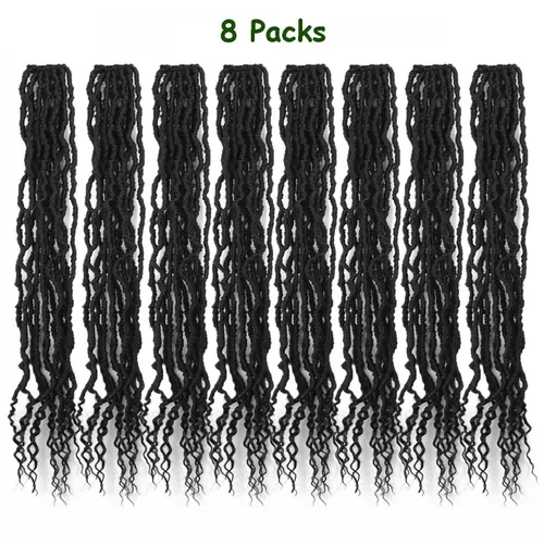Miniatura 3 de 8 paquetes de rastas sintéticas de ganchillo de pelo rizado de 30 pulgadas, rastas suaves de ganchillo, trenzas bohemias de ganchillo para mujer