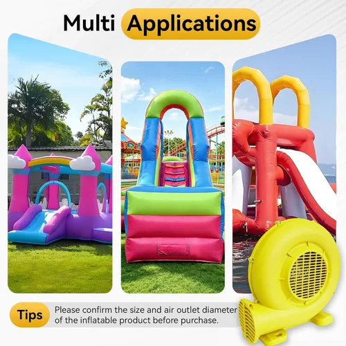 Miniatura 5 de Soplador de Casa de Rebote, Soplador Inflable Potente de 380W 0.51HP Bomba de Aire Portátil para Inflables al Aire Libre, Casa de Burbujas