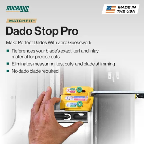 Miniatura 2 de MICROJIG GRR-RIPPER MF-1004 Match Fit Dado Stop Pro, amarillo