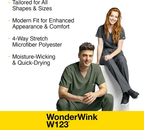 Miniatura 5 de WonderWink Camiseta con cuello en V para hombre W123 6355