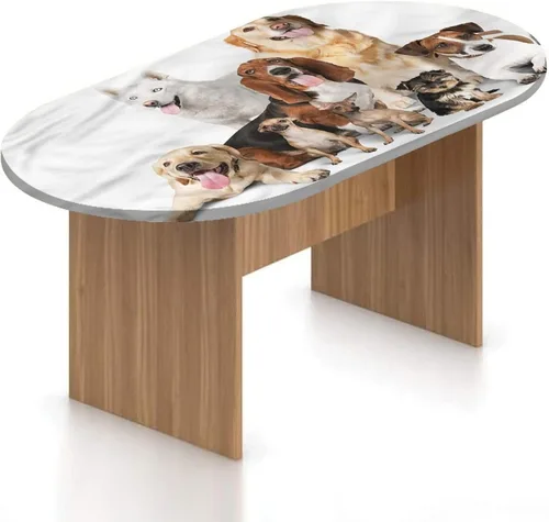 Miniatura 25 de Mantel ajustable ovalado de poliéster con borde elástico, para amantes de los perros, pastor austratliano con estampado de mastín italiano, se