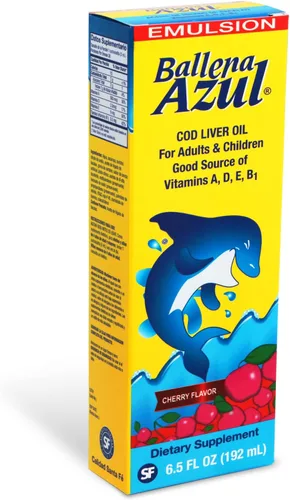 Miniatura 2 de Ballena Azul Aceite de Hígado de Bacalao para Adultos y Niños, Aceite de Hígado de Bacalao para Adultos y Niños, Buena Fuente de Vitaminas A, D, E