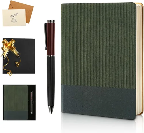 Miniatura 22 de Cuaderno con Líneas para Trabajo, Cuaderno de Notas con Rayas Universitarias 5.79"x8.27" A5 Cuero PU para Escritura Diaria 216 Páginas para Mujeres