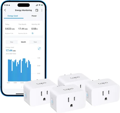 Miniatura 10 de TP-Link Tapo Enchufe inteligente Wi-Fi Mini, monitoreo de energía, compatible con Alexa y Google Home y Samsung SmartThings, temporizador, 15A/1800W