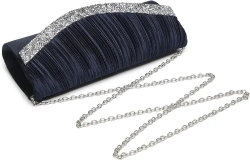 Miniatura 4 de Dasein Bolsos de noche de satén para mujer, bolsos de mano, bolsos de boda, bolsos formales, para fiesta, graduación, con diamantes de imitación