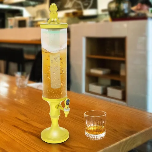 Miniatura 6 de Dispensador de torre de cerveza de 3 litros con tubo de hielo y dispensador de cerveza de mesa ligera, 3.2 cuartos de galón /102 onzas, dispensador