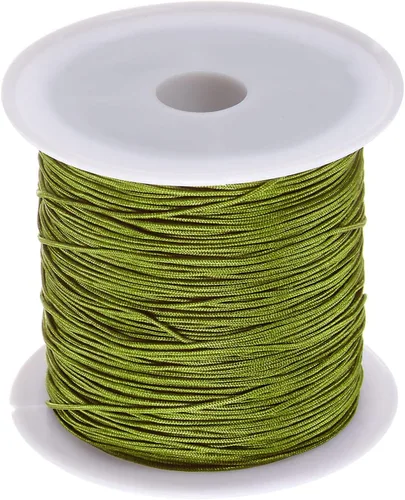 HARFINGTON 1 rollo de hilo de nailon para nudar de 0.024 in, 50 yardas de nailon trenzado para manualidades, cuerda de satén para pulsera, collar,