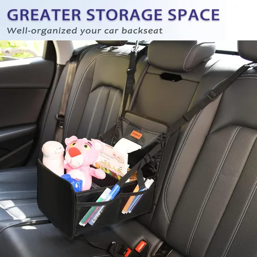 Miniatura 6 de Organizador de automóvil para niños, organizador de automóvil fácil de alcanzar y almacenamiento para asiento trasero entre asientos con caja