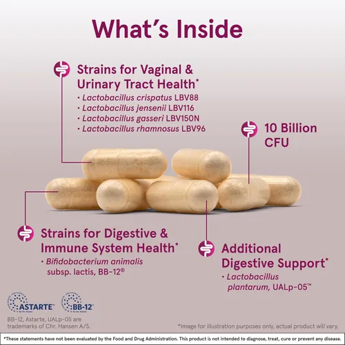 Miniatura 2 de Jarrow Formulas Fem-Dophilus Probióticos avanzados de 10 mil millones de UFC con 6 cepas respaldadas por la ciencia, para apoyo vaginal, urinario