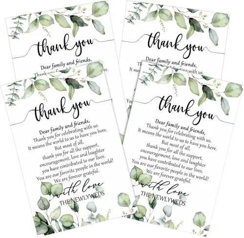 Miniatura 7 de Chinco 100 tarjetas de agradecimiento de boda, diseño de lugar de agradecimiento, para boda, 4 x 6 pulgadas, para fiesta, recepción, ensayo, cena