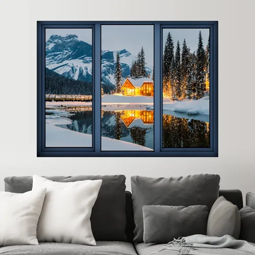 Miniatura 39 de SIGNWIN Adhesivo de pared removible/mural de pared para ventana, vegetación exuberante y árboles iluminados por el sol, fotografía, realismo